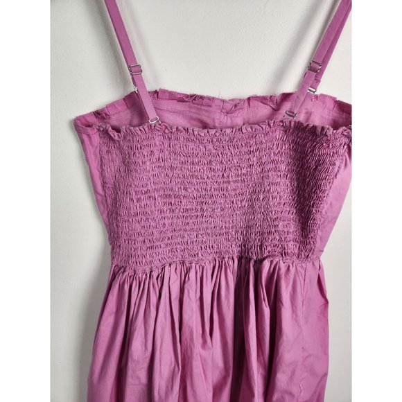 Free People Women's Sz. S Pink Purple Midi Adjustable Button Chest Dress - Picture 7 of 7